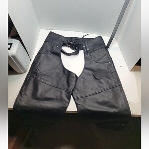 Black Leather Chaps with Belt